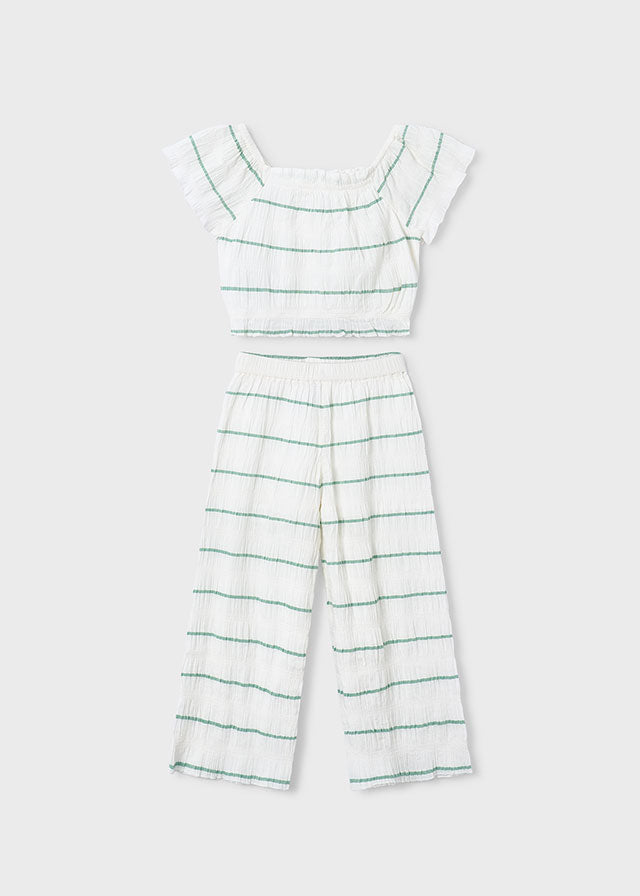 Mayoral Stripe Top & Pant Set 3593