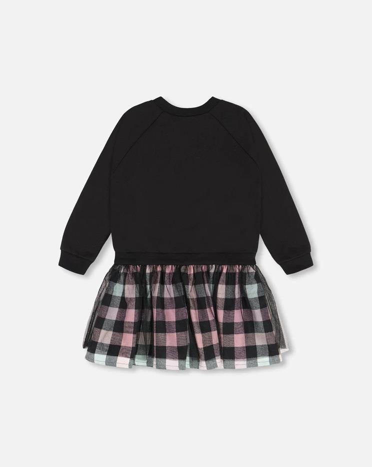 Deux Par Deux Sweatshirt Dress with Tulle Skirt