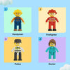 PicassoTiles 4pc City Builder Character Figure Set