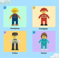 PicassoTiles 4pc City Builder Character Figure Set