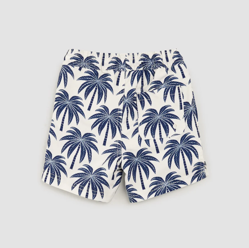 Miles The Label Palm Tree Print Swim Trunk