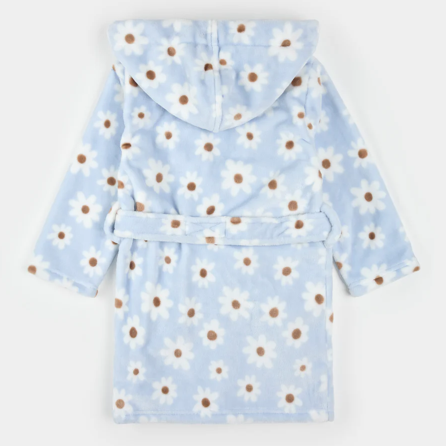 Petit Lem Daisy Print Plush Robe