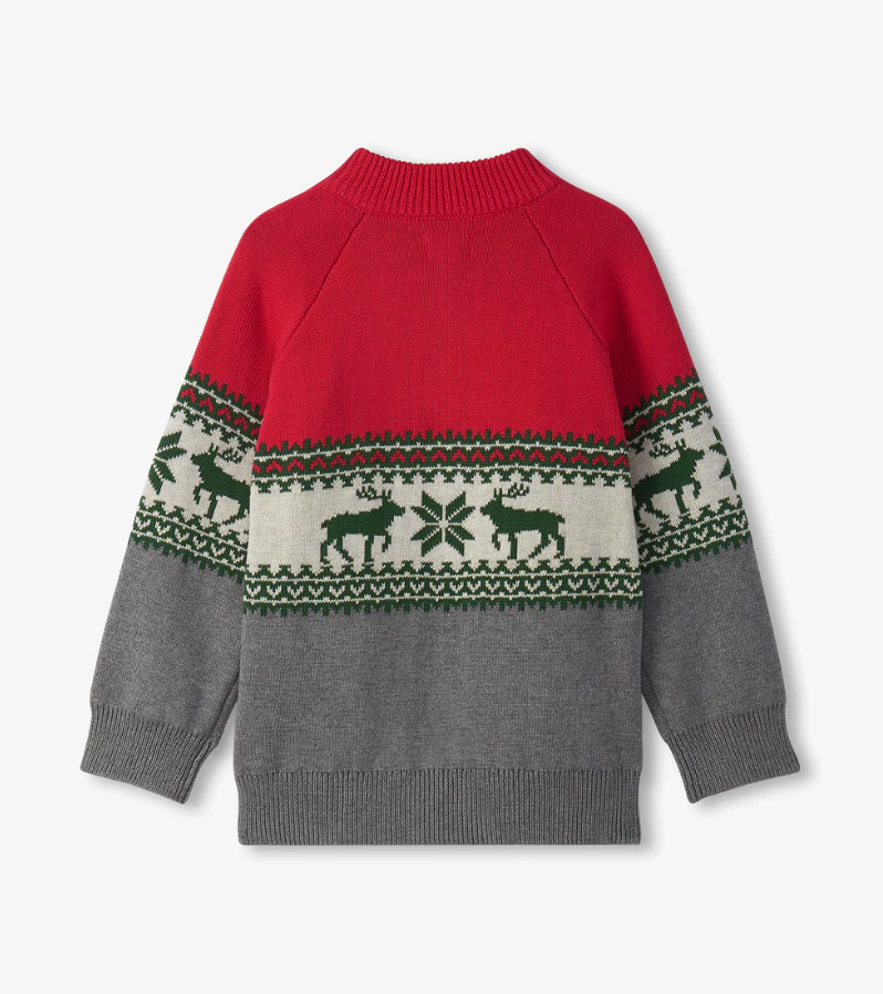 Hatley Holiday Elk Mockneck Sweater