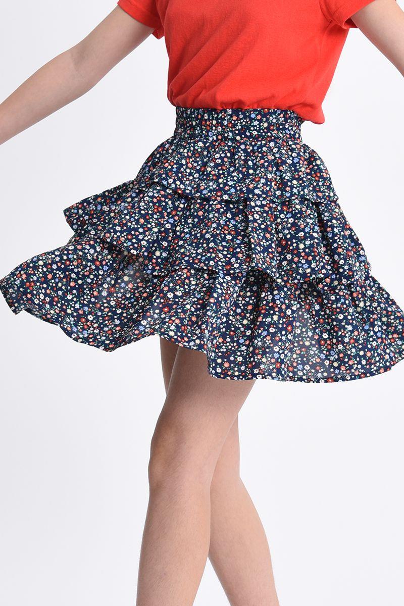 Mini Molly Floral Ruffled Skirt