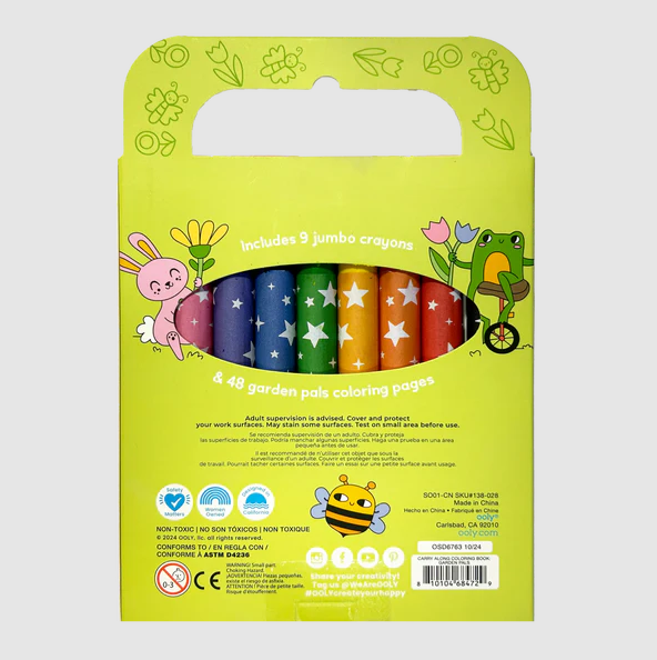 Ooly Garden Pals Carry Along! Coloring Book and Crayon Set