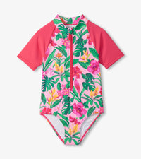 Hatley Flowers Rashguard Swimsuit