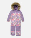 One-Piece Discover Snowsuit Lilac Retro Flower Print