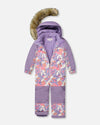 One-Piece Discover Snowsuit Lilac Retro Flower Print