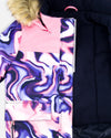 Two-Piece Discover Snowsuit With Printed Jacket Navy Blue