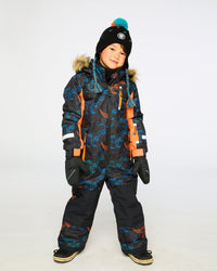 One-Piece Play Snowsuit Robot Dinosaur Print