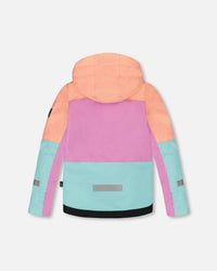 Two-Piece Teknik Snowsuit With Colorblocked Jacket Pink Watercolor Flower Print