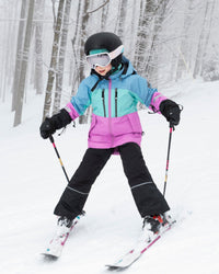 Two-Piece Teknik Snowsuit With Colorblocked Jacket And Solid Pant Black
