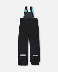 Two-Piece Teknik Snowsuit With Colorblocked Jacket And Solid Pant Black