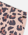 French Terry Wide Leg Sweatpants Pink Leopard
