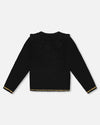 Knitted Cardigan With Rhinestones Black