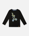 Long Sleeve Cotton Jersey Tee Shirt Black