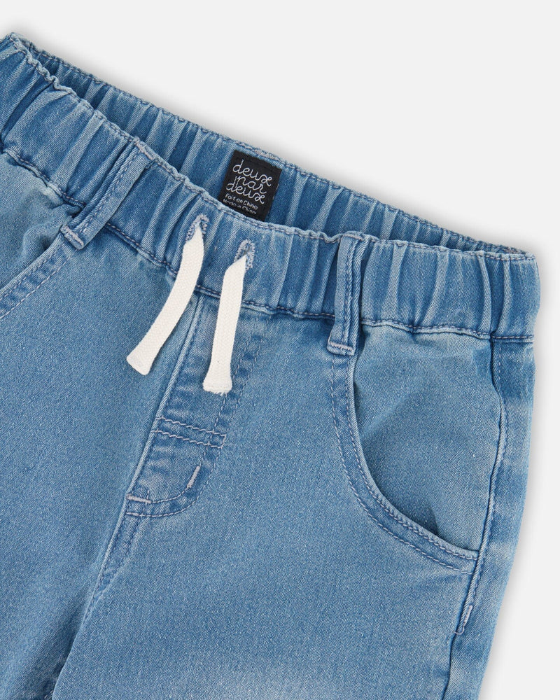 French Terry Jogger Pants Light Blue Denim