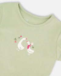 Organic Cotton Jersey T-Shirt Light Khaki Green