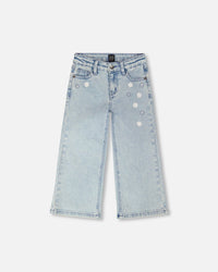 Wide Leg Light Blue Denim Jeans