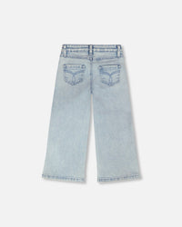 Wide Leg Light Blue Denim Jeans