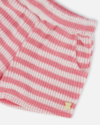 Striped Shorts Pink And White
