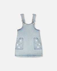 Light Blue Denim Overall Dress