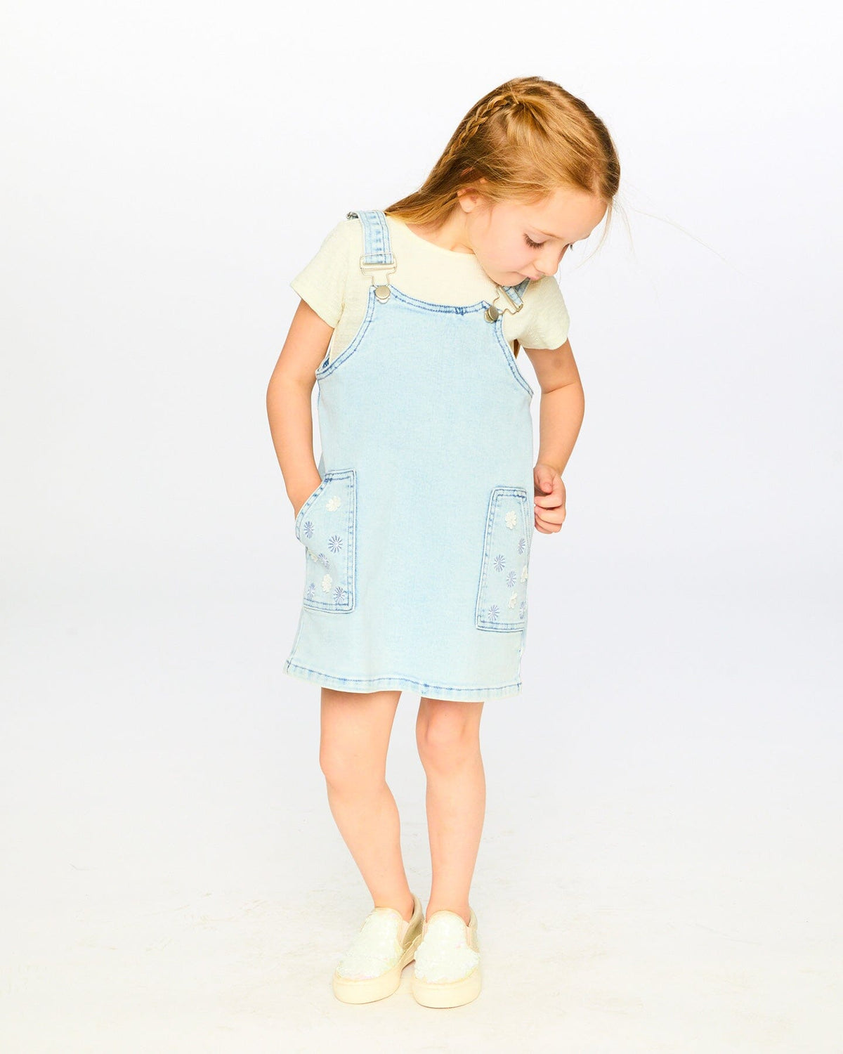 Light Blue Denim Overall Dress