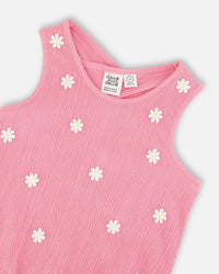 Crinkle Jersey Tank Top Pink