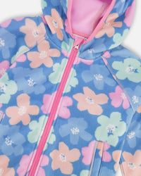 Softshell Jacket Blue Flower Print