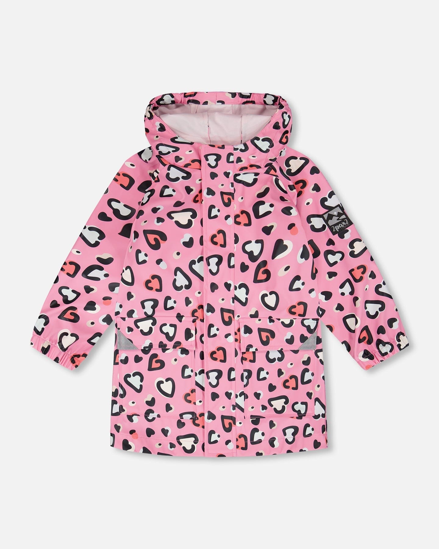 Pink raincoat with color-changing hearts