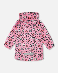 Pink raincoat with color-changing hearts