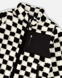 Sherpa Jacket Black Checkerboard