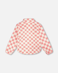 Sherpa Jacket Pink Checkerboard