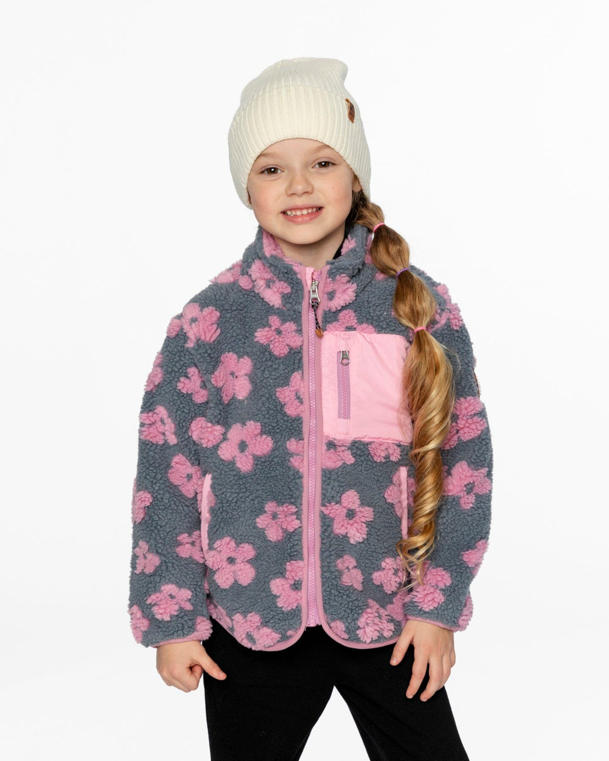 Sherpa Jacket Pink Flowers