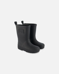 Rain Boots In Natural Rubber Black