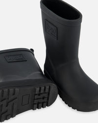 Rain Boots In Natural Rubber Black