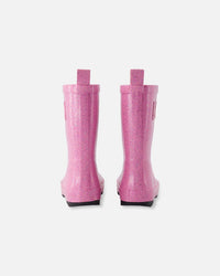 Rain Boots In Natural Rubber Pink Glitter