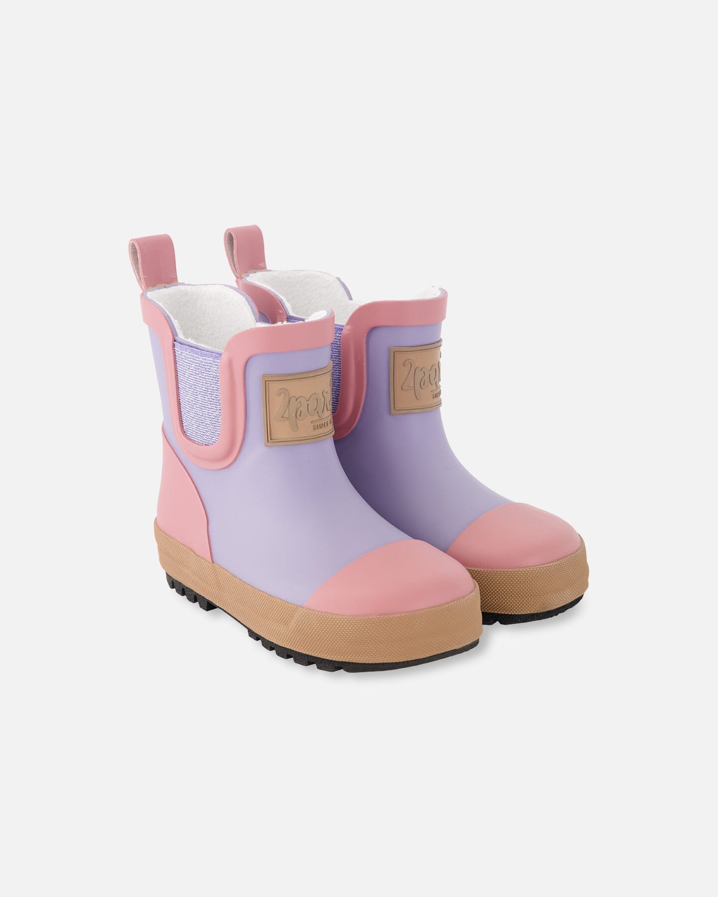 Short Rain Boots In Natural Rubber Lavender