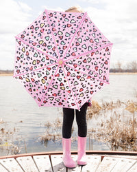 Color-Changing Umbrella Pink Hearts Print