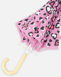 Color-Changing Umbrella Pink Hearts Print