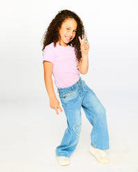 Wide Leg Light Blue Denim Jeans