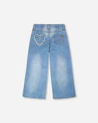Wide Leg Light Blue Denim Jeans