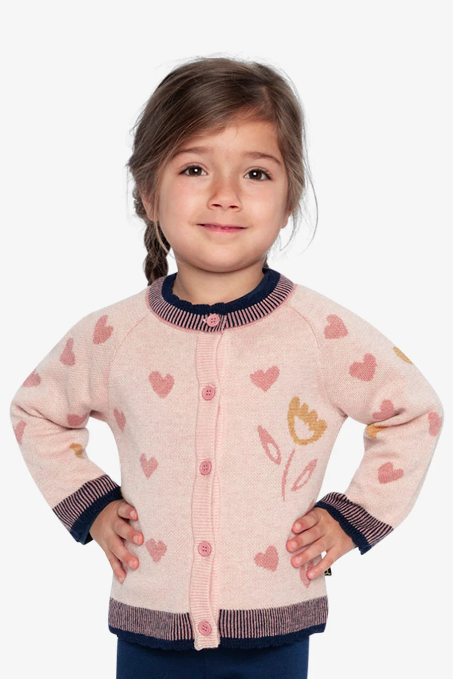 Deux Par Deux Knitted Jacquard Cardigan