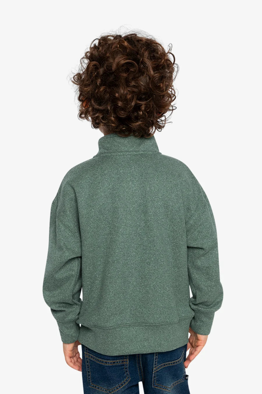 Deux Par Deux Half Zip Mock Neck Sweater