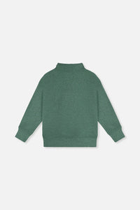 Deux Par Deux Half Zip Mock Neck Sweater