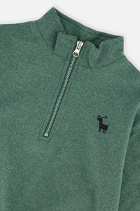 Deux Par Deux Half Zip Mock Neck Sweater