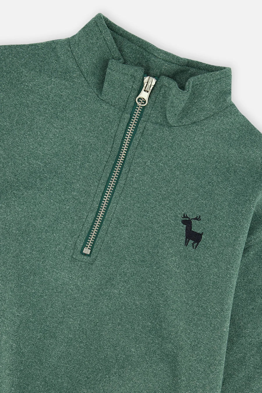 Deux Par Deux Half Zip Mock Neck Sweater