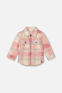 Deux Par Deux Plaid Overshirt with Zipper