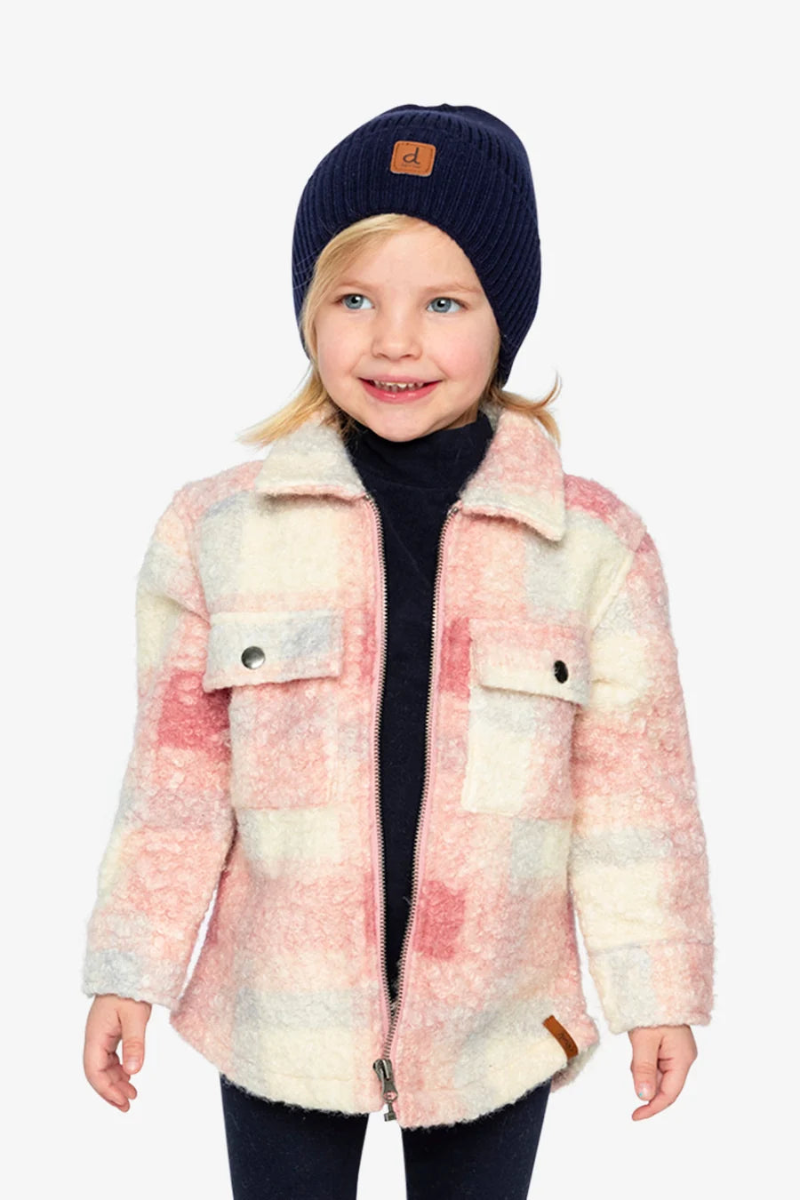 Deux Par Deux Plaid Overshirt with Zipper