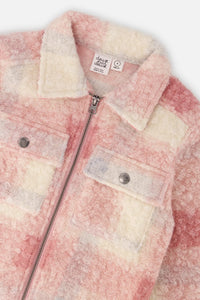 Deux Par Deux Plaid Overshirt with Zipper